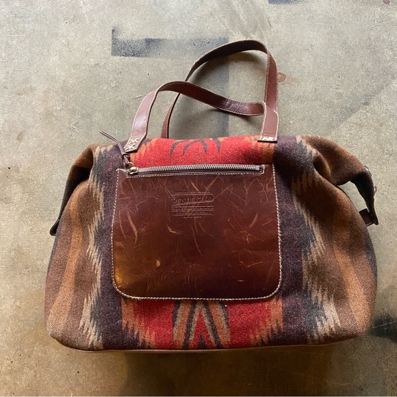 Vintage Pendleton Southwestern Blanket Wool Duffle Weekender Bag - Picture 1 of 13